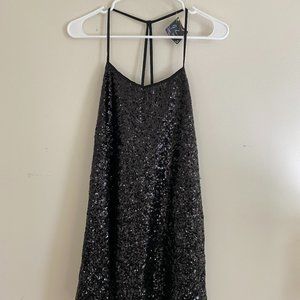 NastyGal Black Sequin Party/Cocktail Dress